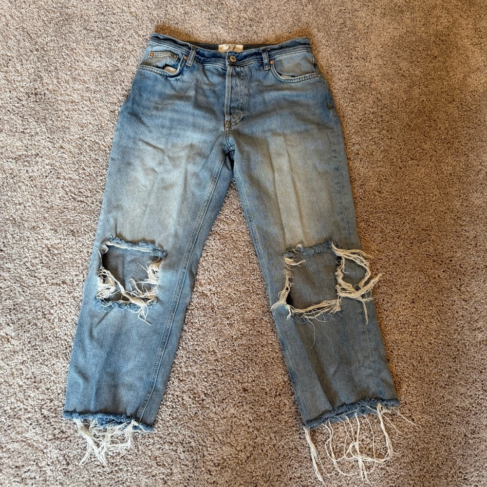 Free People We The Free Distressed Blue Women's Jeans Size 27